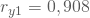 r_{y1}= 0,908